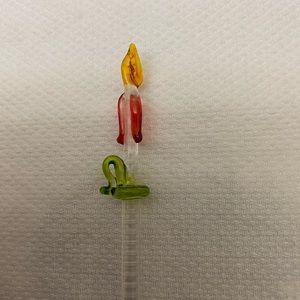 “CANDLESTICK” PH Glass Swizzle Stick Stirrer NEW